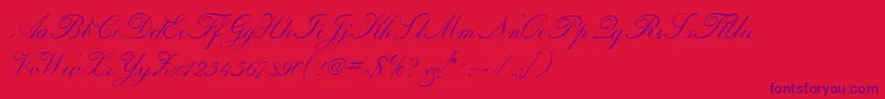 CalligraphiaOne Font – Purple Fonts on Red Background