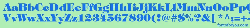 ItcTiffanyLtHeavy Font – Blue Fonts on Green Background