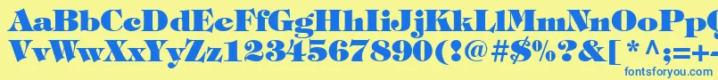ItcTiffanyLtHeavy Font – Blue Fonts on Yellow Background