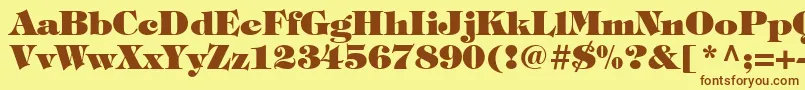 ItcTiffanyLtHeavy Font – Brown Fonts on Yellow Background