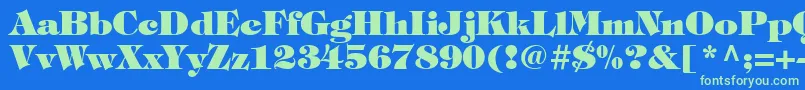 ItcTiffanyLtHeavy Font – Green Fonts on Blue Background