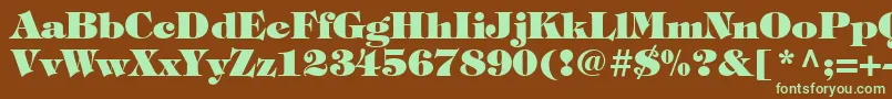 ItcTiffanyLtHeavy-fontti – vihreät fontit ruskealla taustalla