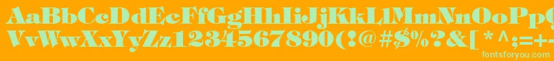 ItcTiffanyLtHeavy Font – Green Fonts on Orange Background