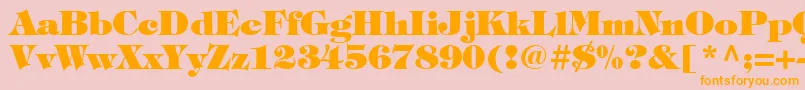 ItcTiffanyLtHeavy-Schriftart – Orangefarbene Schriften auf rosa Hintergrund