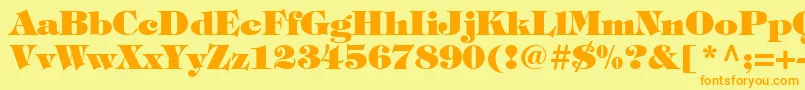 Fonte ItcTiffanyLtHeavy – fontes laranjas em um fundo amarelo
