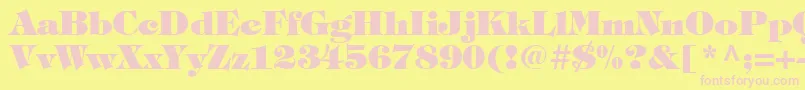 フォントItcTiffanyLtHeavy – ピンクのフォント、黄色の背景