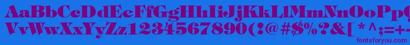 ItcTiffanyLtHeavy Font – Purple Fonts on Blue Background