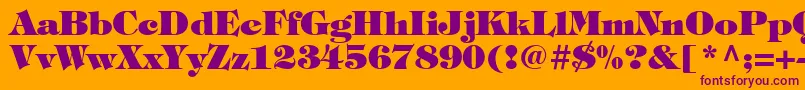 ItcTiffanyLtHeavy Font – Purple Fonts on Orange Background