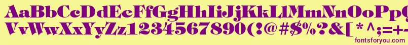 ItcTiffanyLtHeavy Font – Purple Fonts on Yellow Background