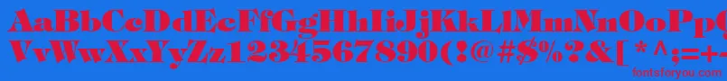 ItcTiffanyLtHeavy-fontti – punaiset fontit sinisellä taustalla