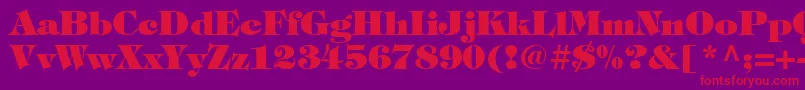 ItcTiffanyLtHeavy-Schriftart – Rote Schriften auf violettem Hintergrund