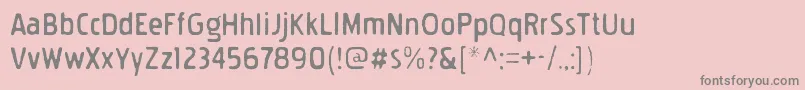 PakenhamgauntRegular-fontti – harmaat kirjasimet vaaleanpunaisella taustalla