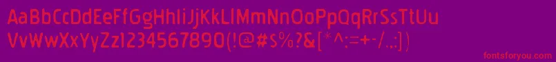フォントPakenhamgauntRegular – 紫の背景に赤い文字