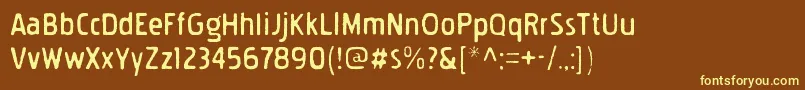 Fonte PakenhamgauntRegular – fontes amarelas em um fundo marrom