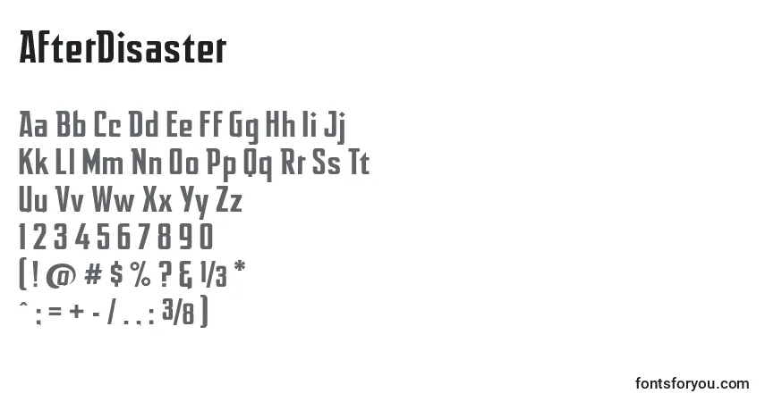 Czcionka AfterDisaster (90867) – alfabet, cyfry, specjalne znaki