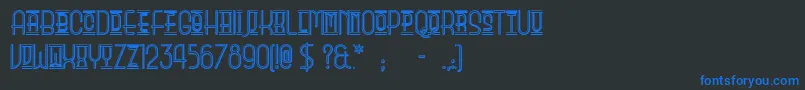 Шрифт ParkOfVictory – синие шрифты на чёрном фоне