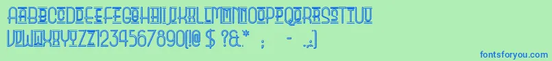 ParkOfVictory Font – Blue Fonts on Green Background