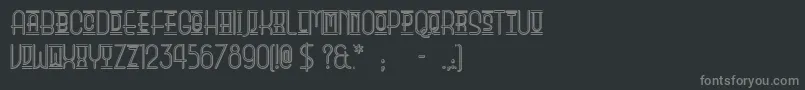 ParkOfVictory-fontti – harmaat kirjasimet mustalla taustalla