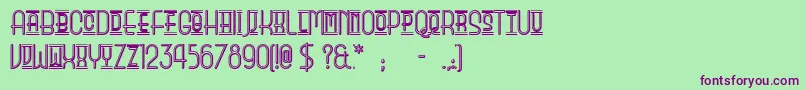 フォントParkOfVictory – 緑の背景に紫のフォント