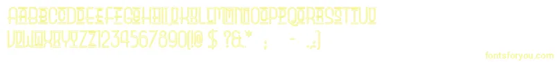フォントParkOfVictory – 白い背景に黄色の文字