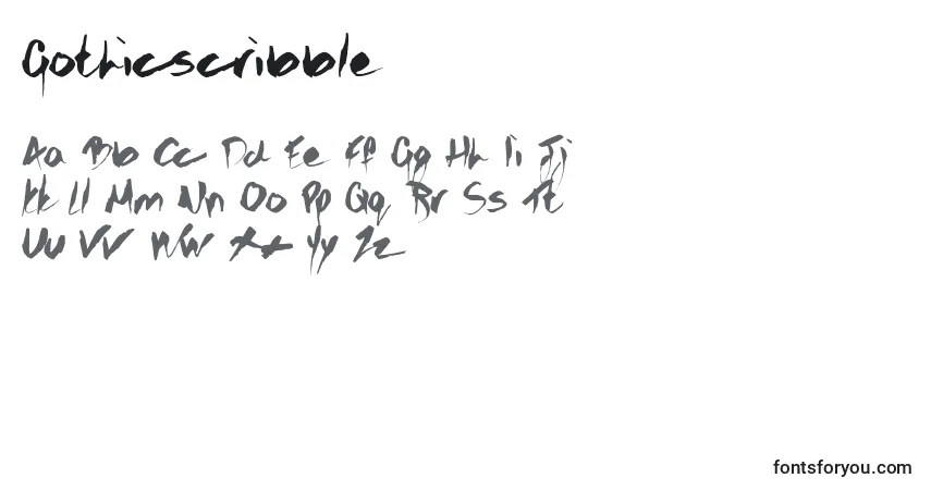 Шрифт Gothicscribble – алфавит, цифры, специальные символы