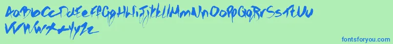 Lisätietoja Gothicscribble-fontista Gothicscribble-fontti – siniset fontit vihreällä taustalla