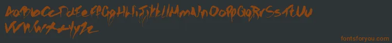 Gothicscribble-Schriftart – Braune Schriften auf schwarzem Hintergrund