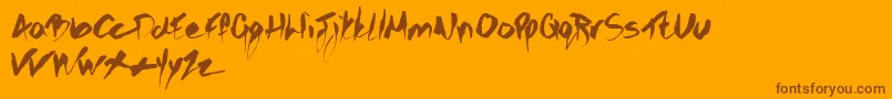 Lisätietoja Gothicscribble-fontista Gothicscribble-fontti – ruskeat fontit oranssilla taustalla