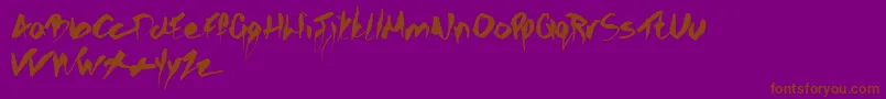 Gothicscribble-Schriftart – Braune Schriften auf violettem Hintergrund