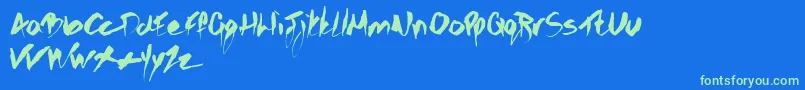 Police Gothicscribble – polices vertes sur fond bleu