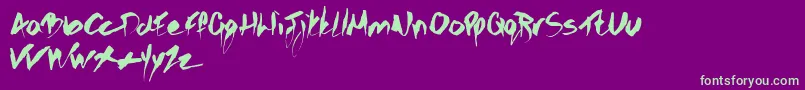 Gothicscribble-Schriftart – Grüne Schriften auf violettem Hintergrund