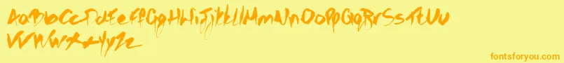 Police Gothicscribble – polices orange sur fond jaune