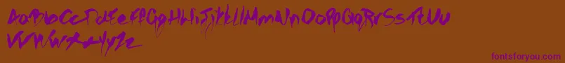 Lisätietoja Gothicscribble-fontista Gothicscribble-fontti – violetit fontit ruskealla taustalla
