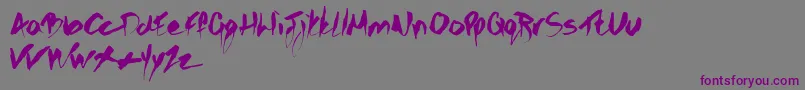Czcionka Gothicscribble – fioletowe czcionki na szarym tle