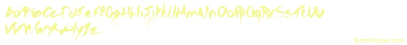 フォントGothicscribble – 白い背景に黄色の文字