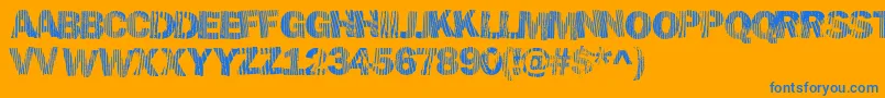 Hellawood Font – Blue Fonts on Orange Background