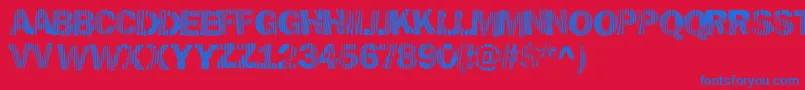 Hellawood Font – Blue Fonts on Red Background