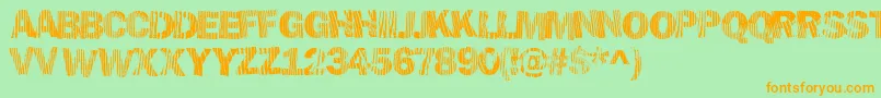Hellawood Font – Orange Fonts on Green Background