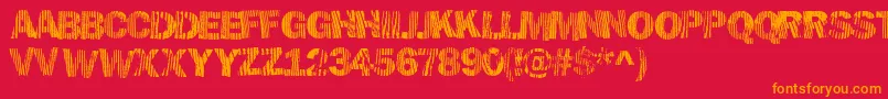 Hellawood Font – Orange Fonts on Red Background