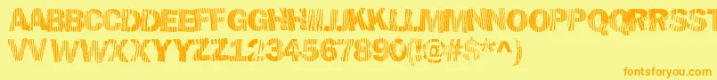 Hellawood Font – Orange Fonts on Yellow Background