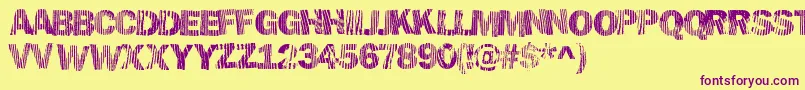 Hellawood Font – Purple Fonts on Yellow Background