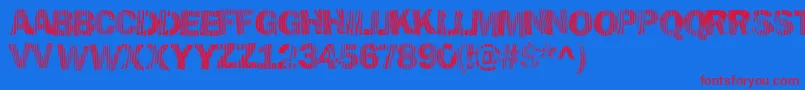 Hellawood Font – Red Fonts on Blue Background