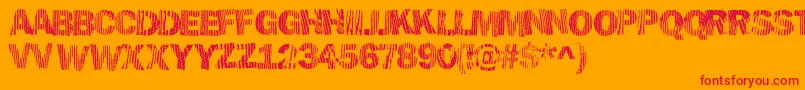 フォントHellawood – オレンジの背景に赤い文字