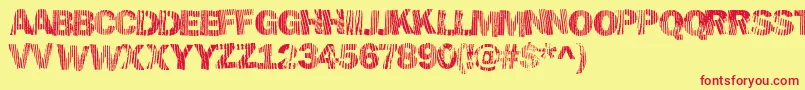 Hellawood Font – Red Fonts on Yellow Background