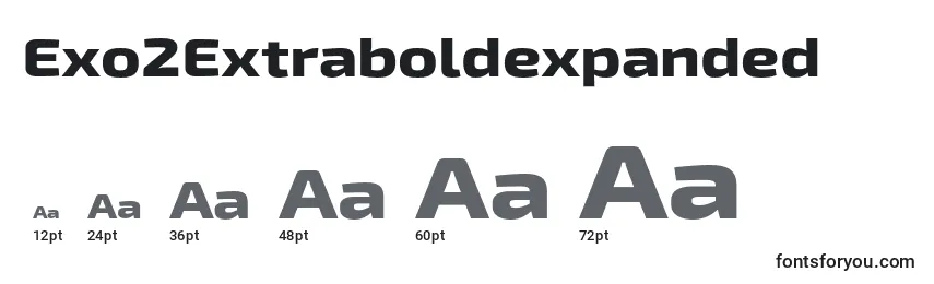 Größen der Schriftart Exo2Extraboldexpanded