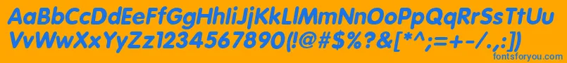 EsfRoundedBoldItalic Font – Blue Fonts on Orange Background