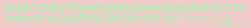 EsfRoundedBoldItalic Font – Green Fonts on Pink Background