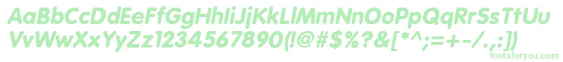 EsfRoundedBoldItalic Font – Green Fonts on White Background