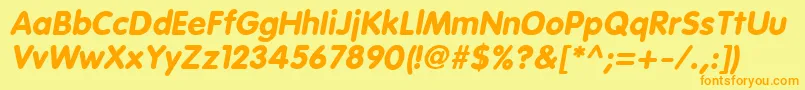 EsfRoundedBoldItalic Font – Orange Fonts on Yellow Background