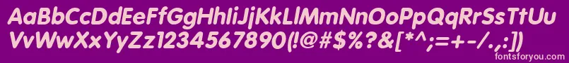 EsfRoundedBoldItalic Font – Pink Fonts on Purple Background